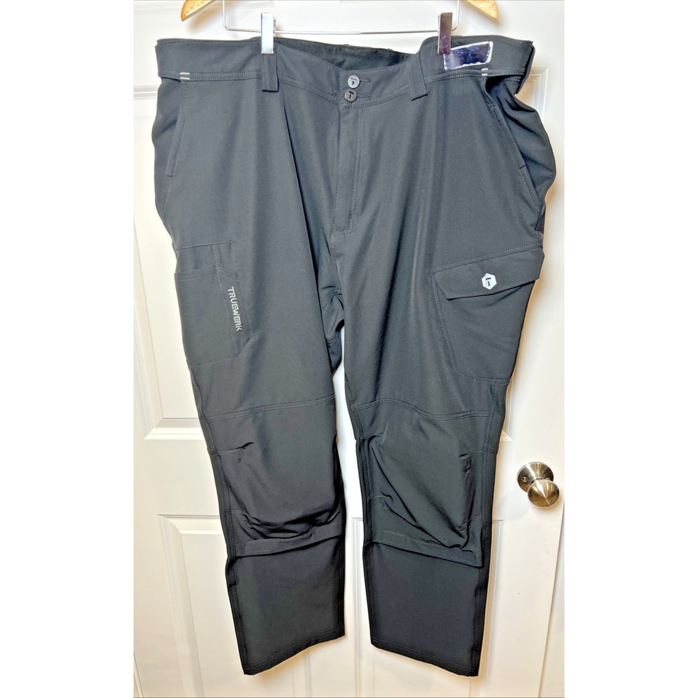 TrueWerk XP WerkPant 46x30 Black Knee Pads FlexWaist DWR Work Tactical Pants